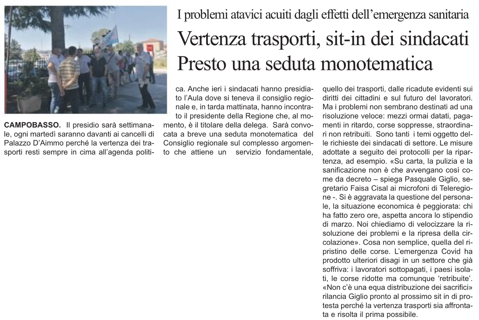 01 luglio 2020 primo piano molise