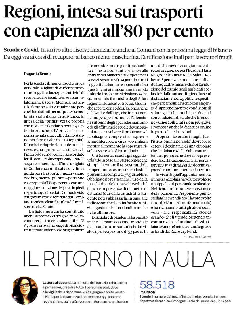 01 settembre 2020 il sole24ore