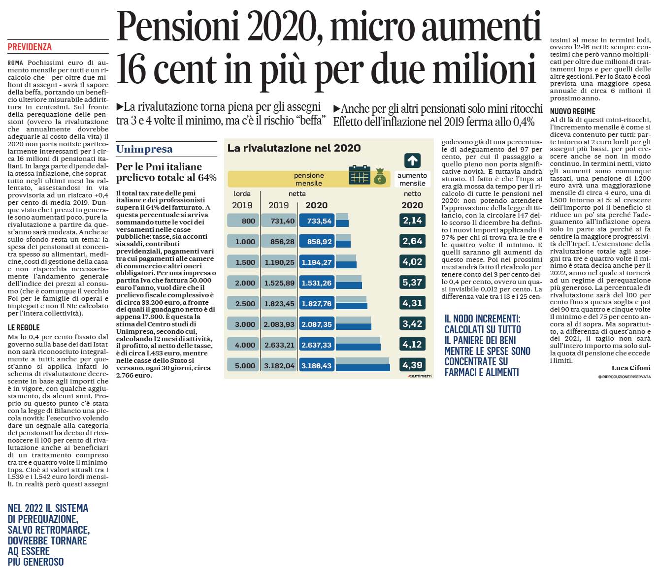 02 gennaio 2020 il messaggero pensioni