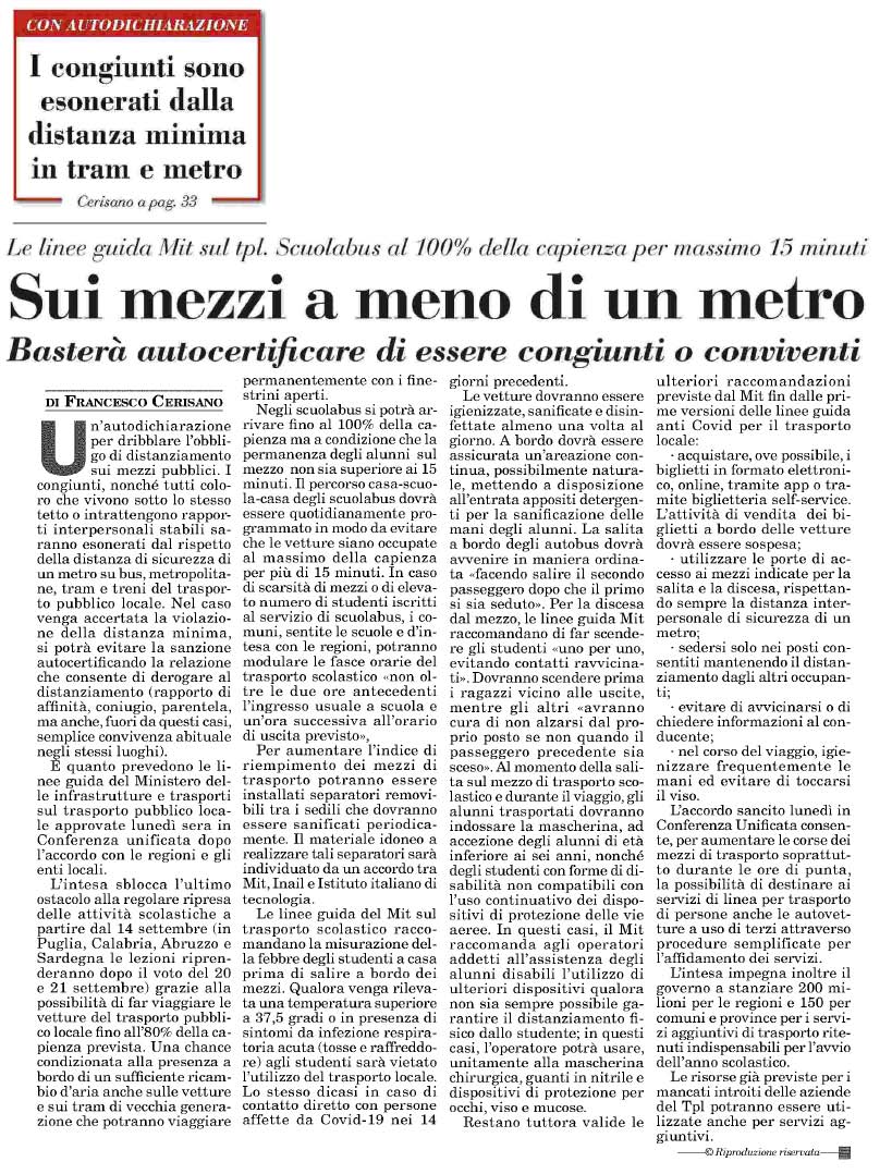 02 settembre 2020 Italia oggi Page 1