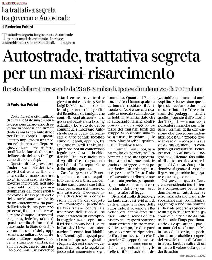 03 gennaio 2020 corriere della sera