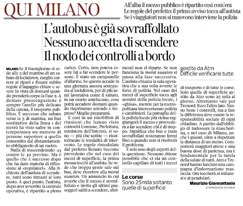 03 maggio 2020 corriere della sera Page 1