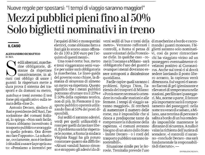 03 maggio 2020 la stampa