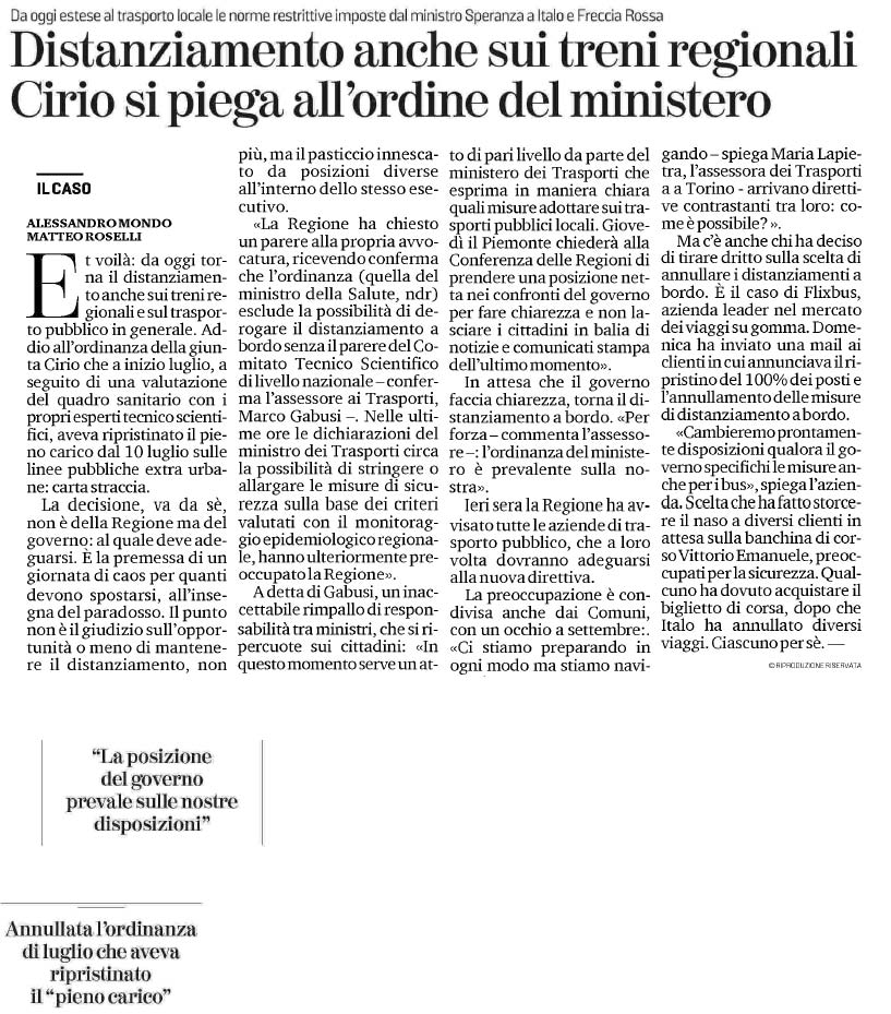 04 agosto 2020 la stampa