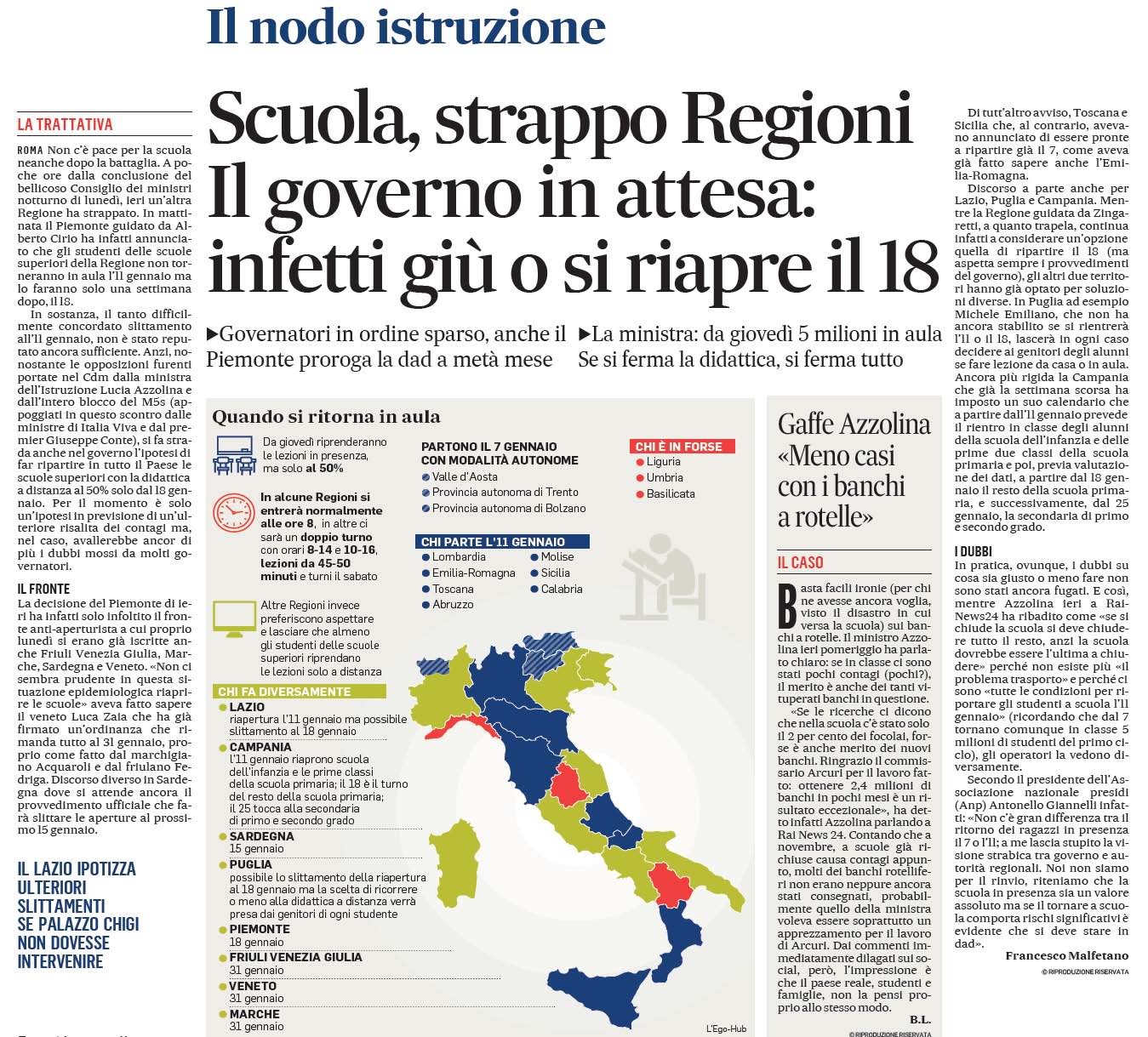 06 gennaio 2021 il messaggero scuole