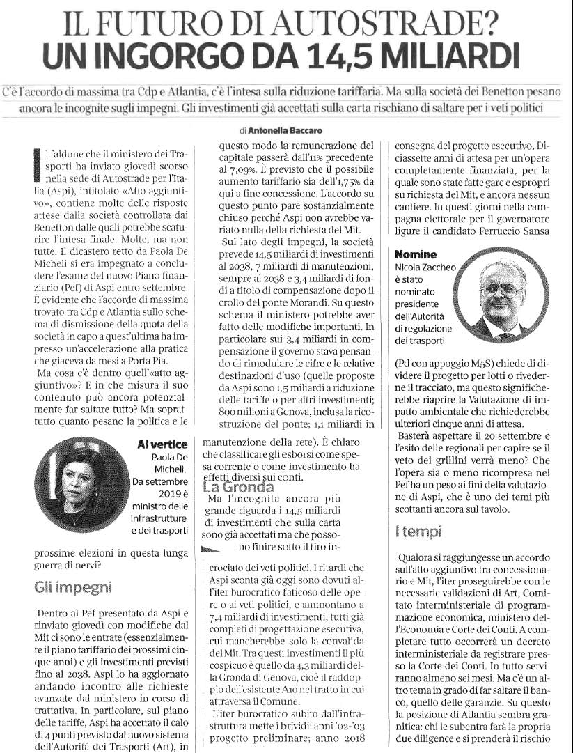 07 settembre 2020 corriere della sera Page 1