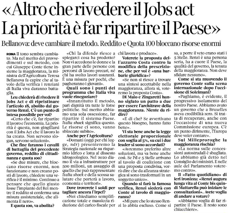 08 gennaio 2020 corriere della sera Page 1