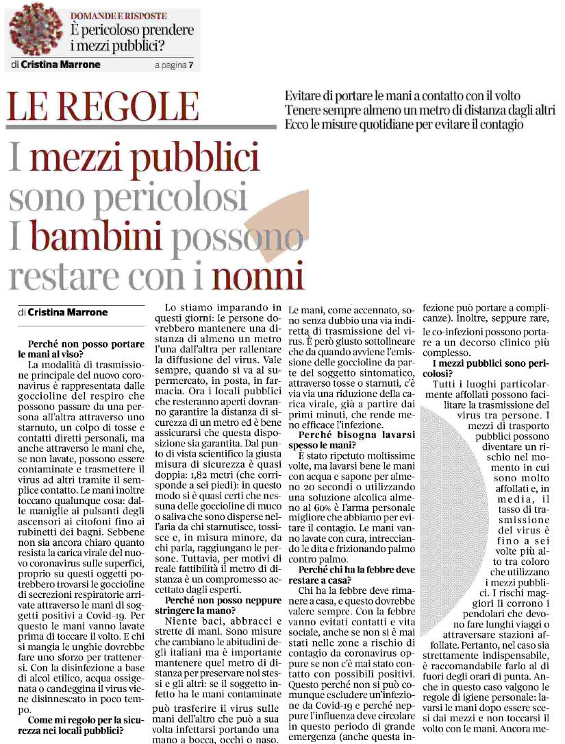 08 marzo 2020 corriere della sera Page 1