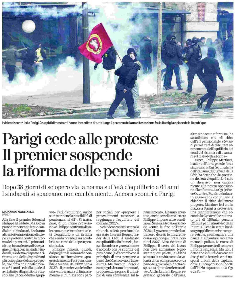 12 gennaio 2020 la stampa