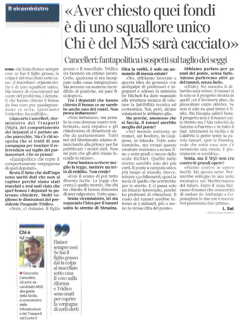 13 agosto 2020 corriere della sera