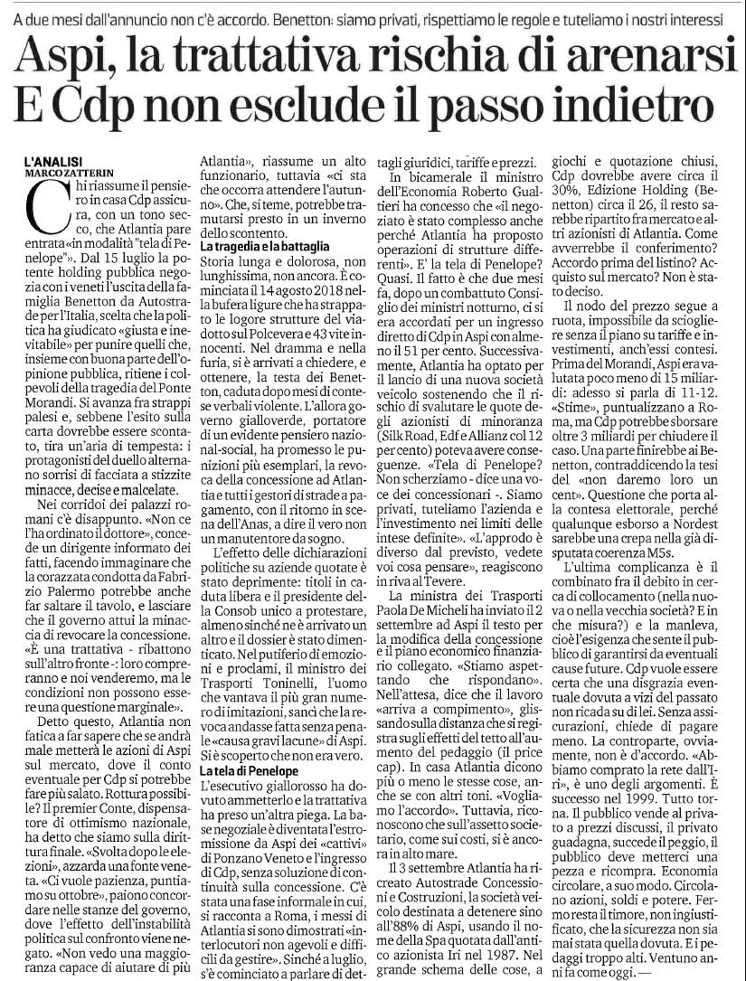 13 settembre 2020 la stampa