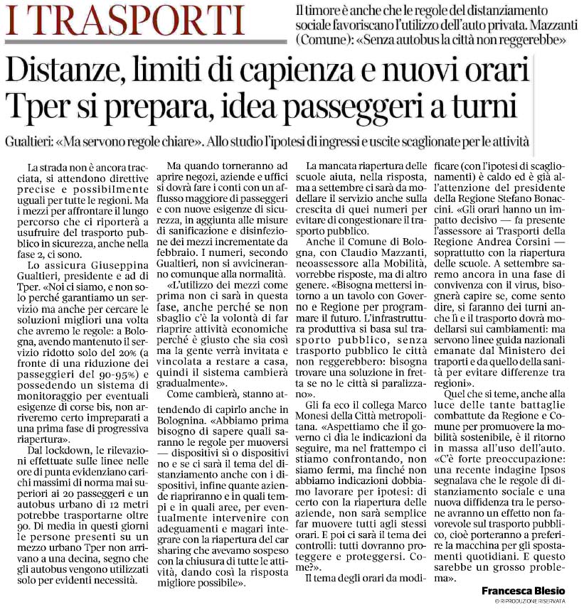 15 aprile 2020 corriere della sera Page 1