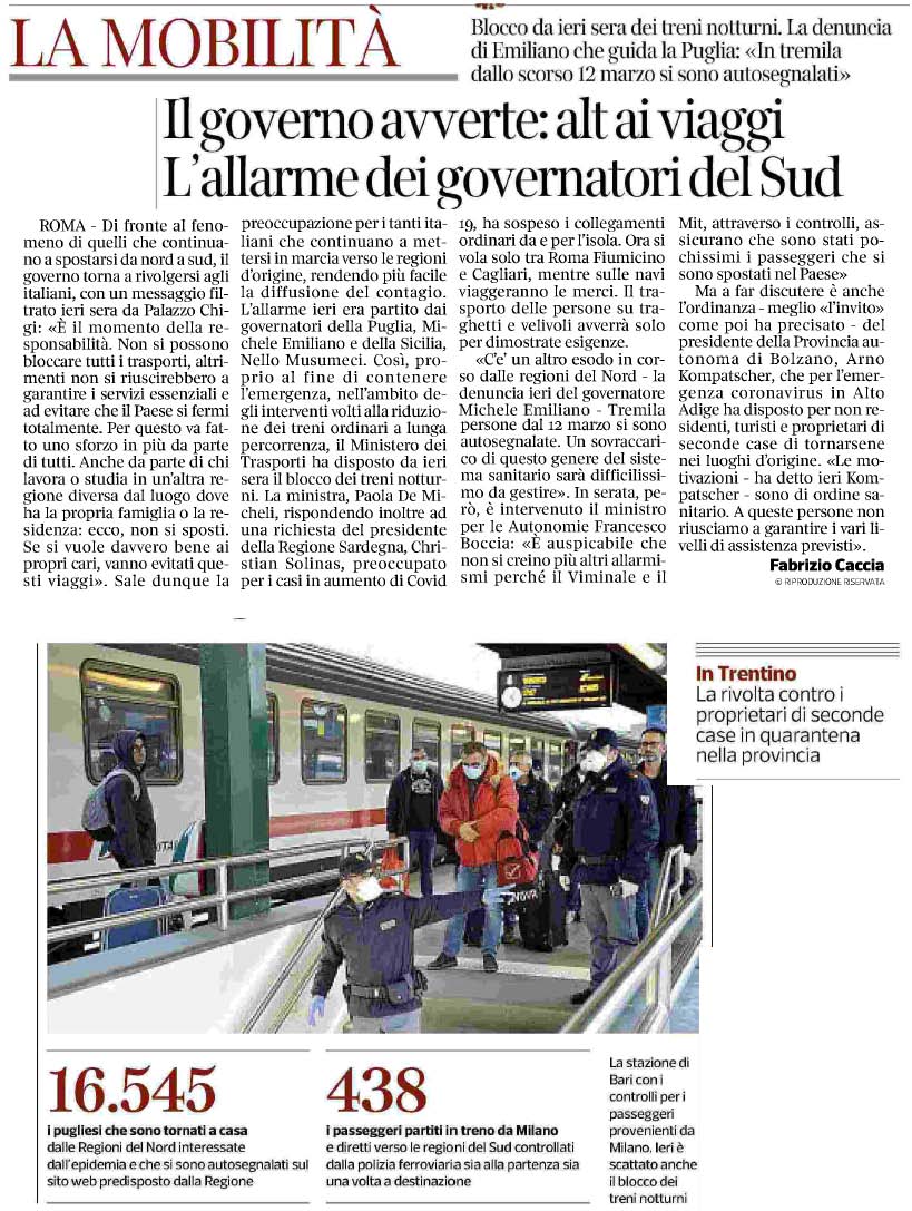 15 marzo 2020 corriere della sera