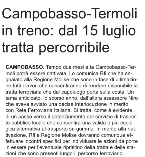 16 maggio 2020 primo piano molise campobasso termoli