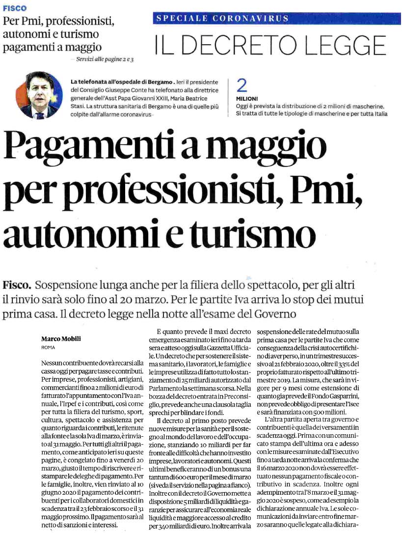 16 marzo 2020 il sole24ore Page 1