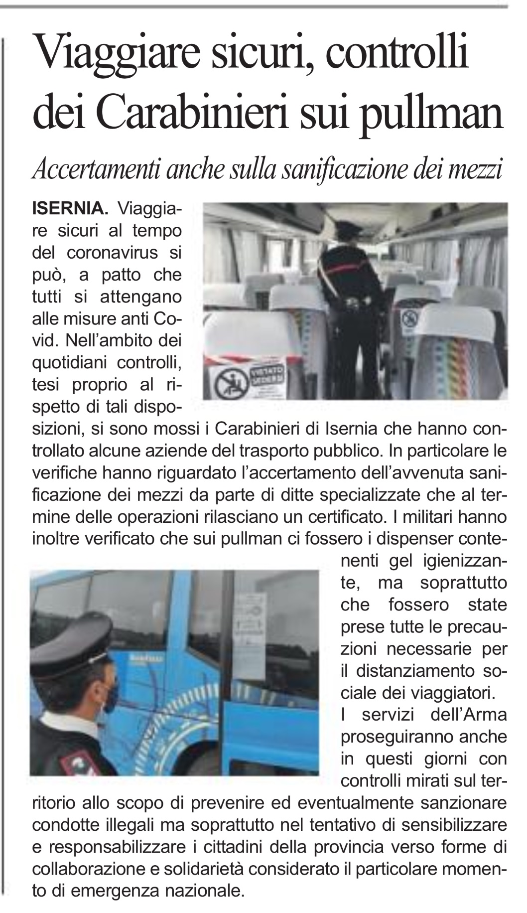 17 maggio 2020 primo piano molise isernia