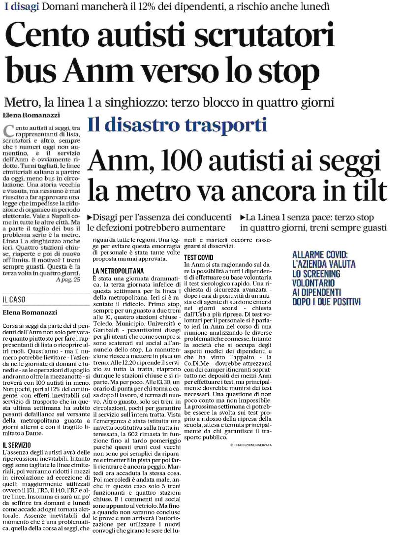 19 settembre 2020 il mattino