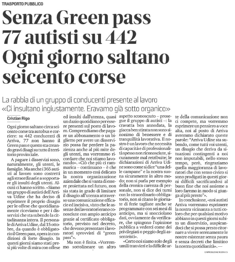 01 novembre 2021 messaggero veneto