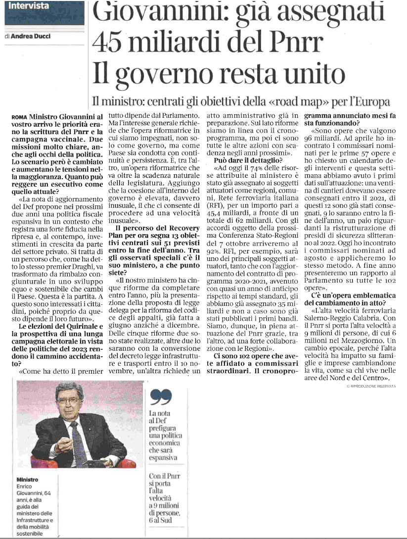 01 ottobre 2021 corriere della sera