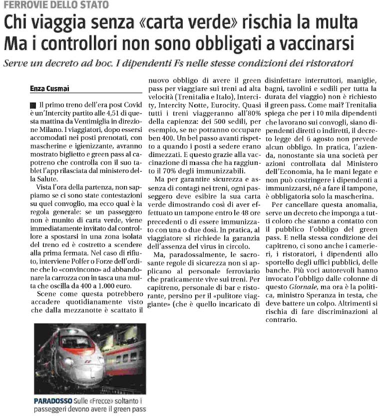 01 settembre 2021 il giornale