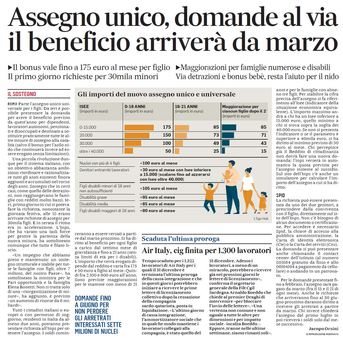 02 gennaio 2022 il messaggero assegno unico