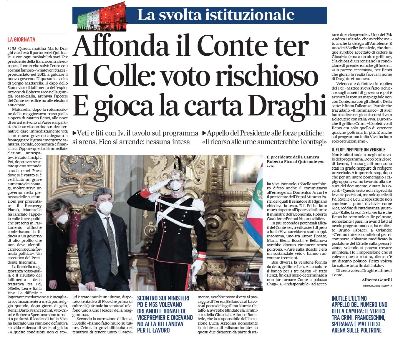 03 febbraio 2021 il messaggero draghi