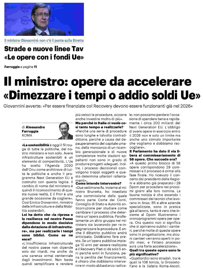 04 aprile 2021 il messaggero GIOVANNINI Page 1