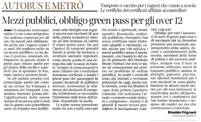 04 dicembre 2021 corriere della sera