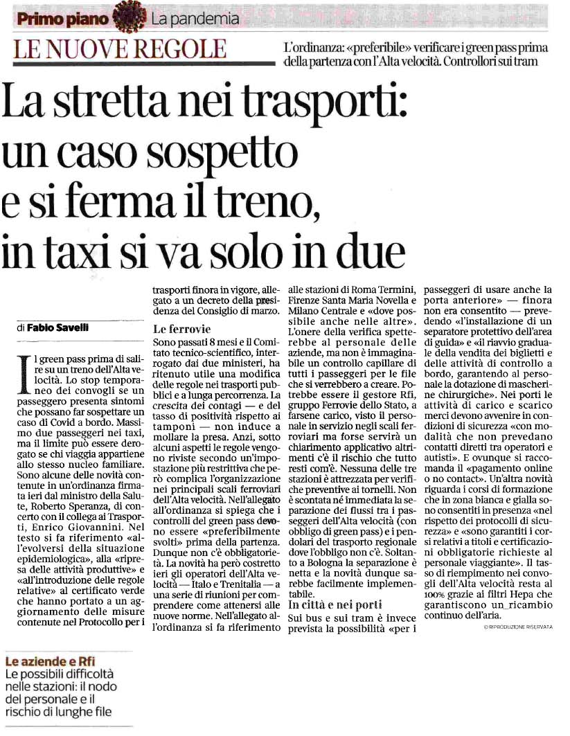 16 novembre 2021 corriere della sera