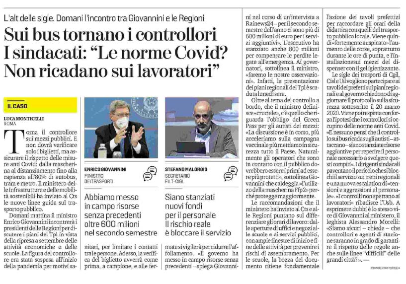 25 agosto 2021 la stampa