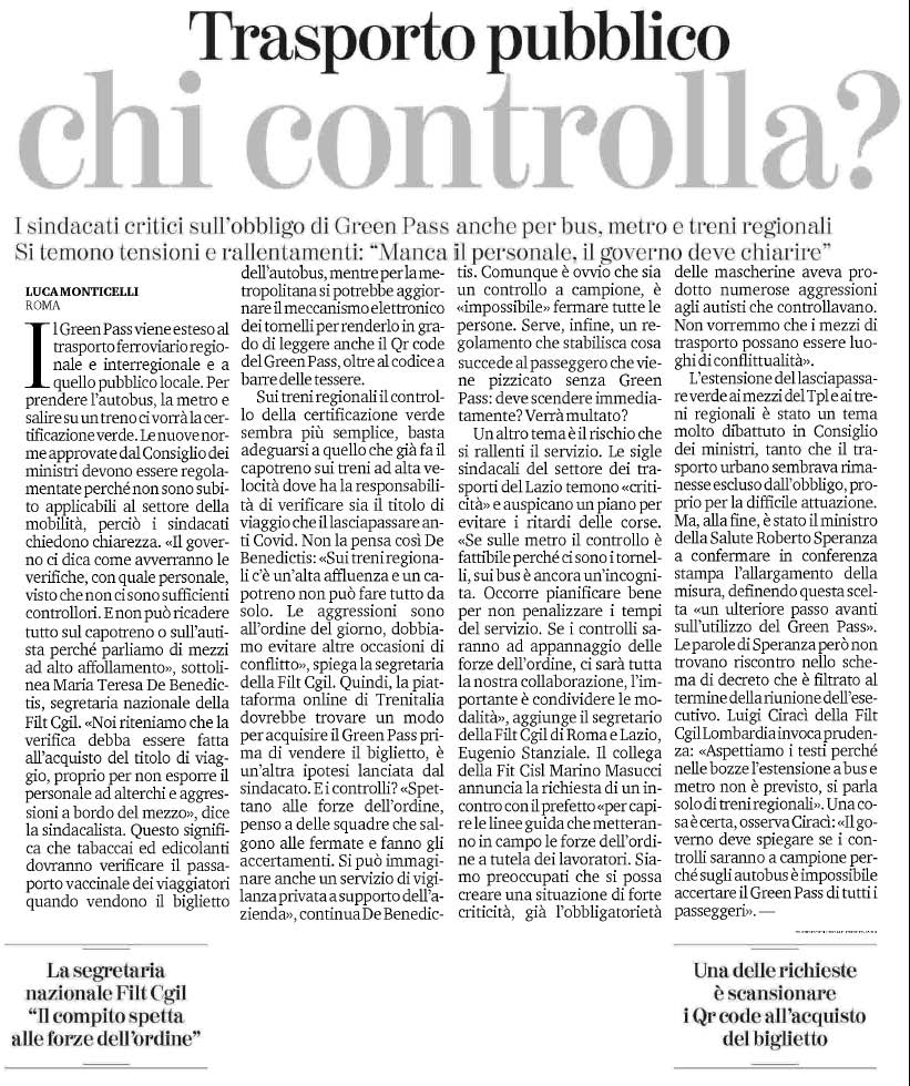 25 novembre 2021 la stampa