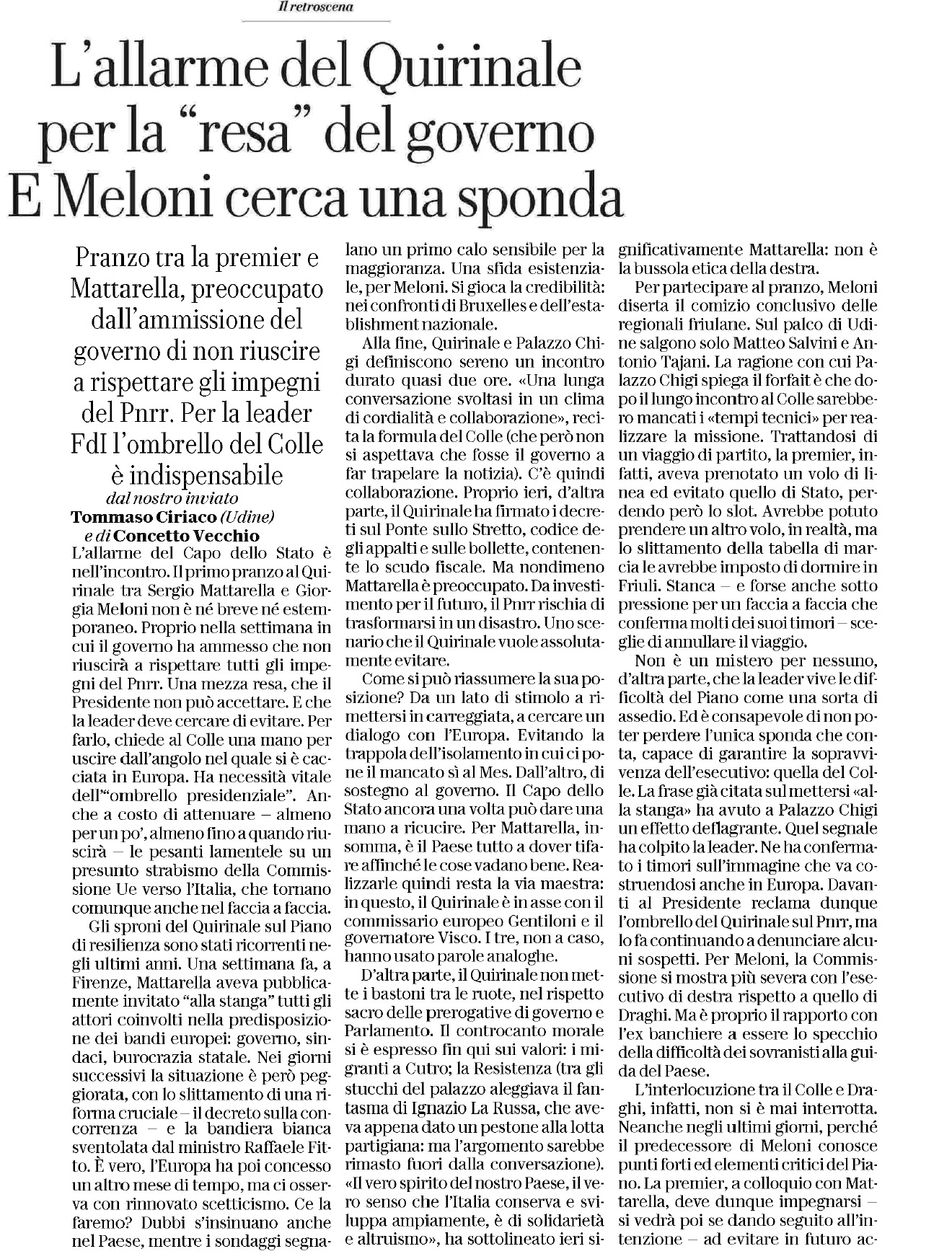 01 aprile 2023 repubblica Pagina 1