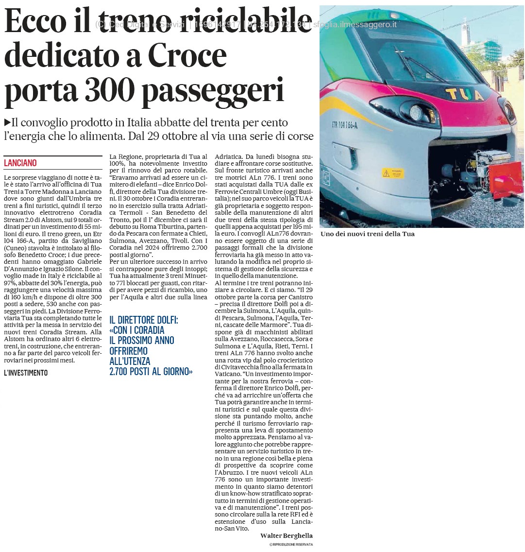 01 ottobre 2023 il messaggero tua