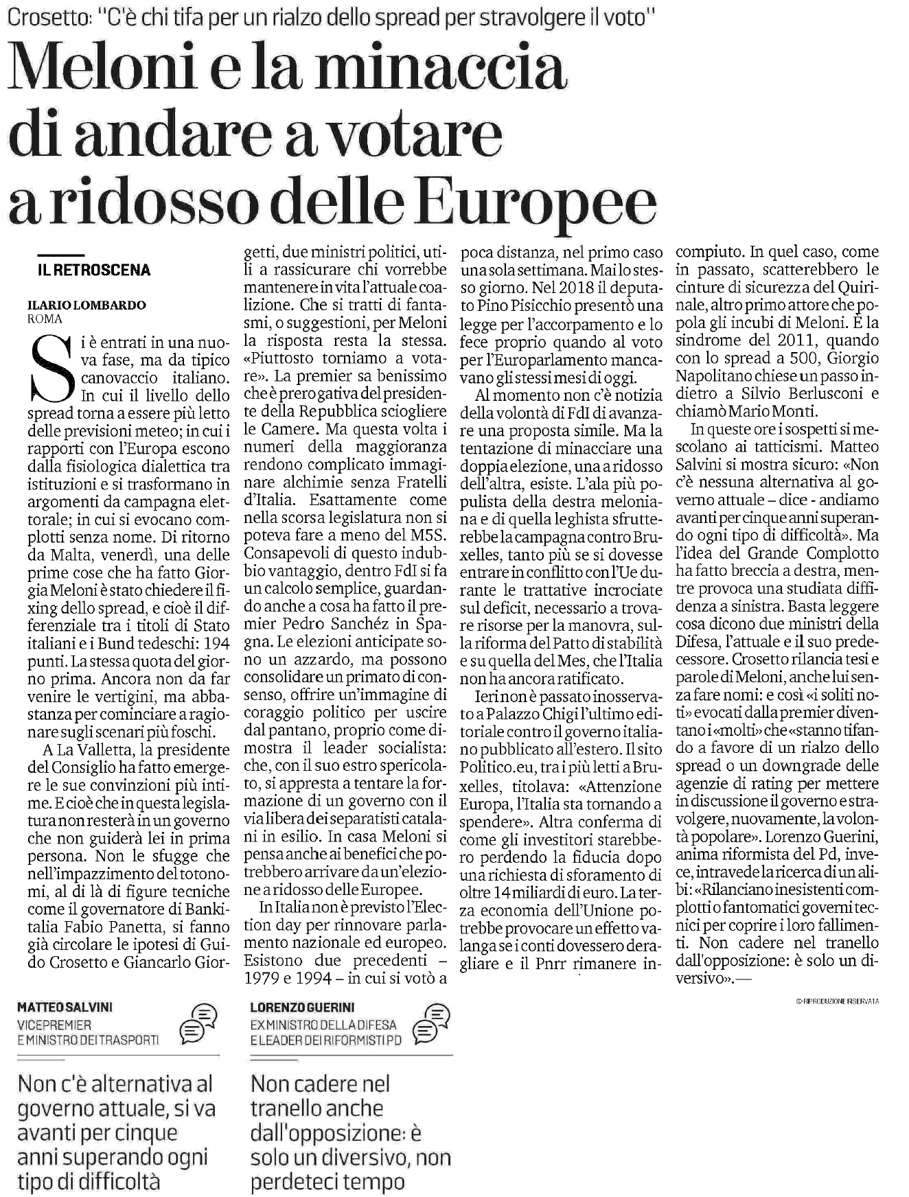 01 ottobre 2023 la stampa