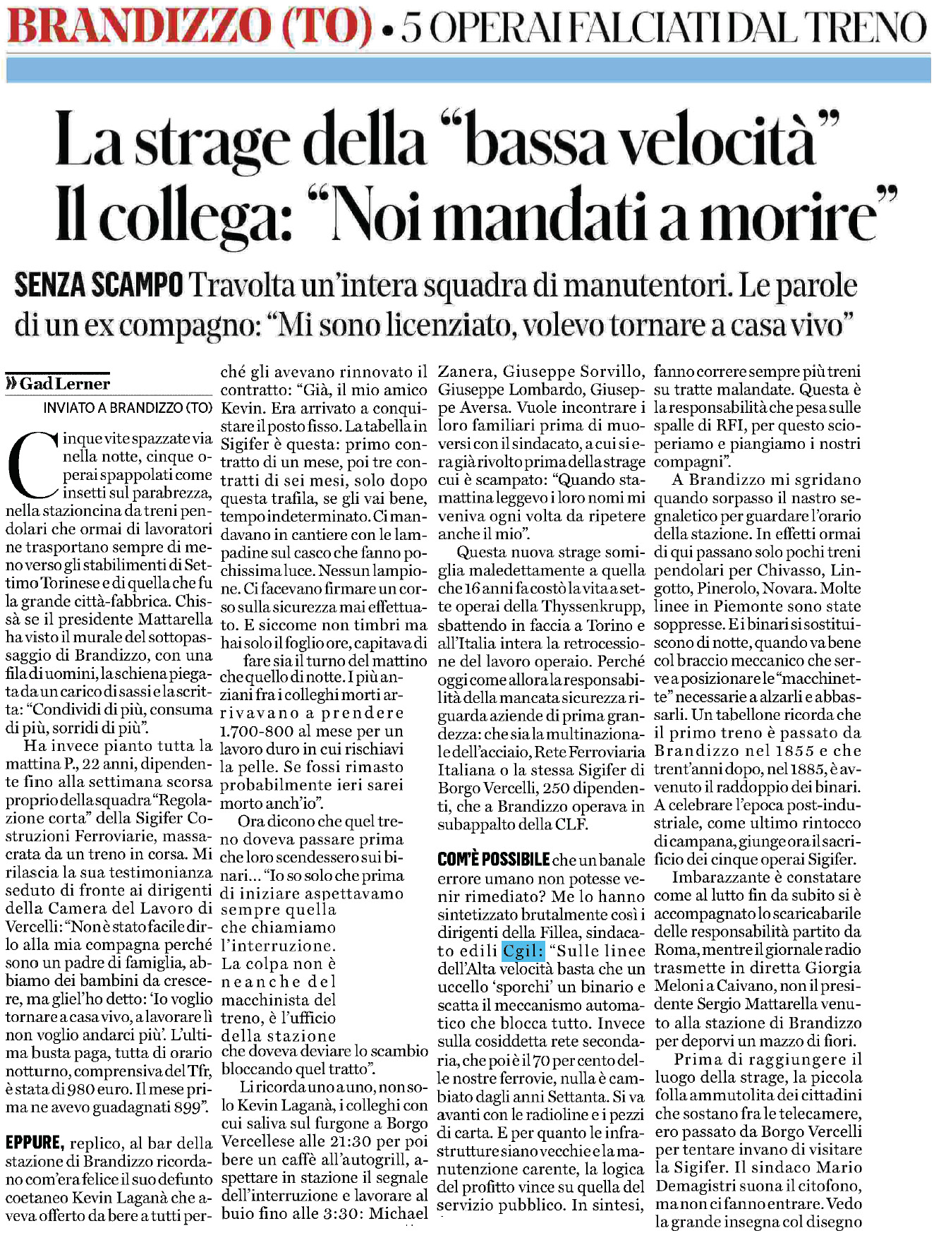 01 settembre 2023 il fatto quotidiano Pagina 1