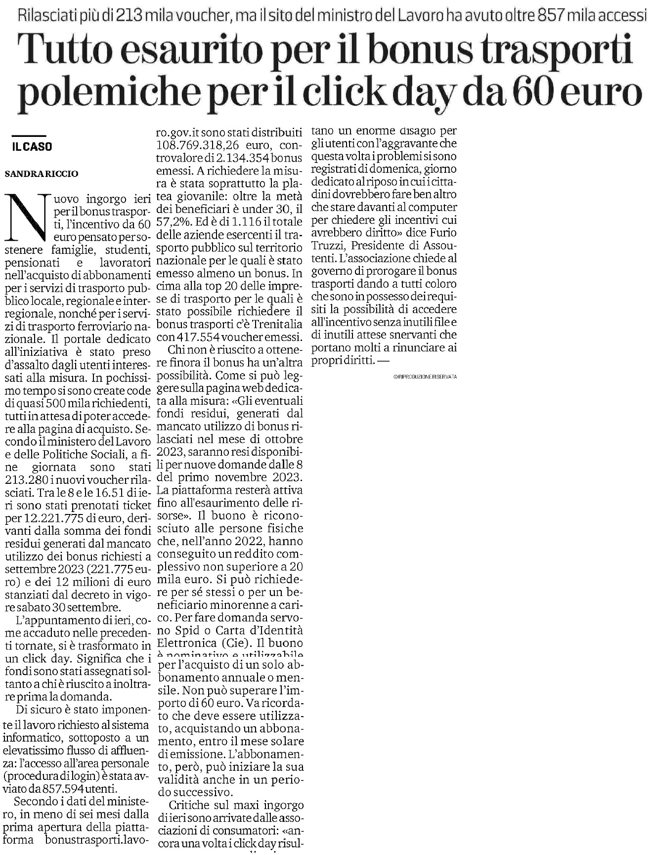 02 ottobre 2023 la stampa