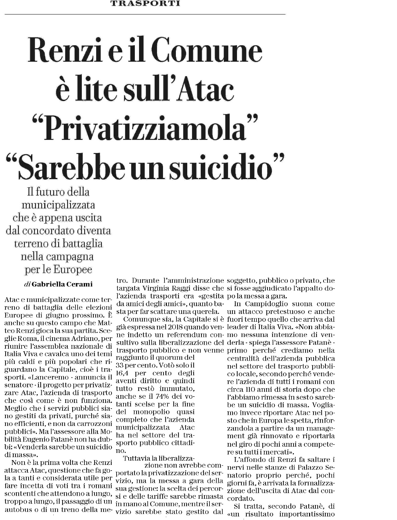 04 dicembre 2023 repubblica atac Pagina 1