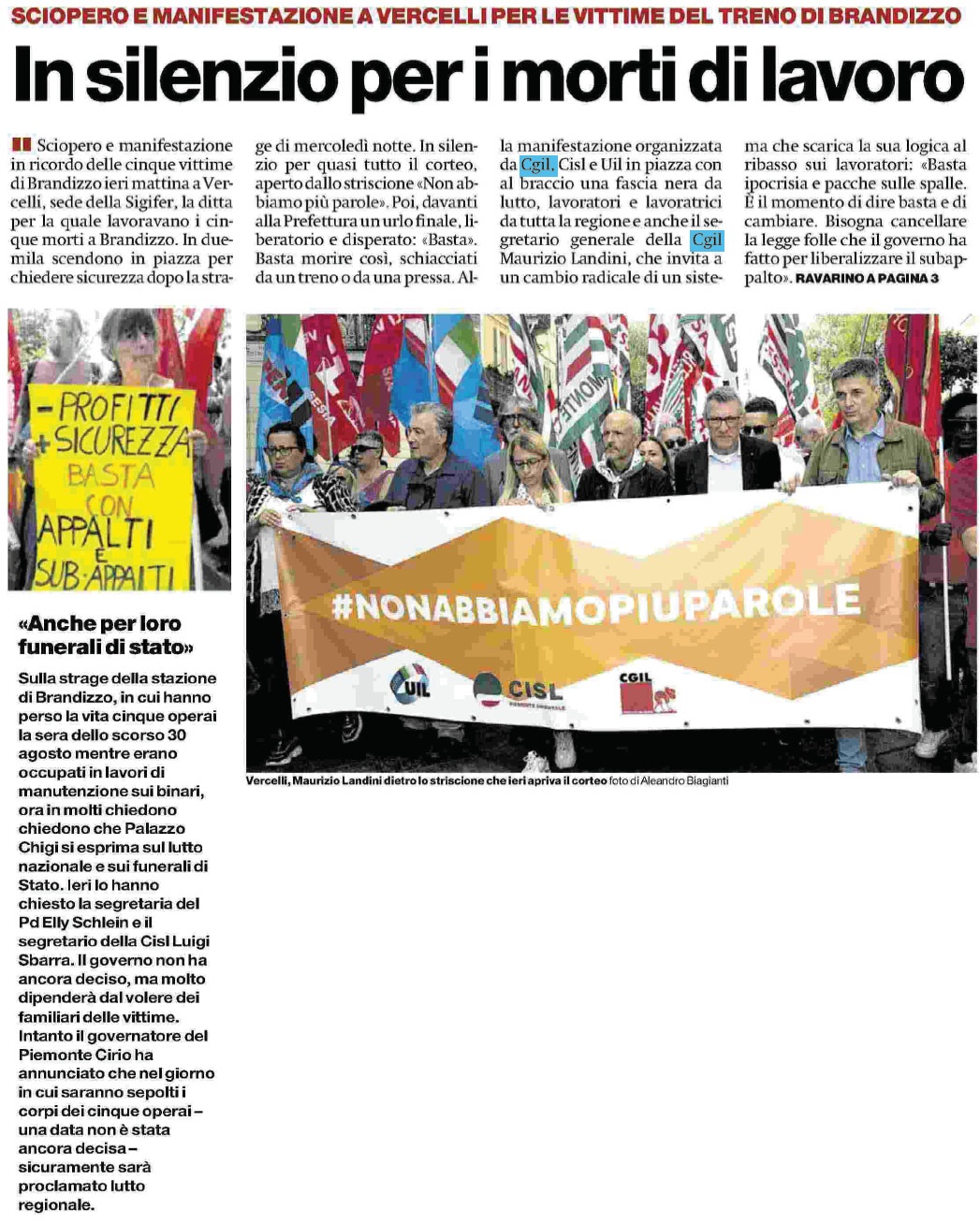 05 settembre 2023 il manifesto Pagina 1