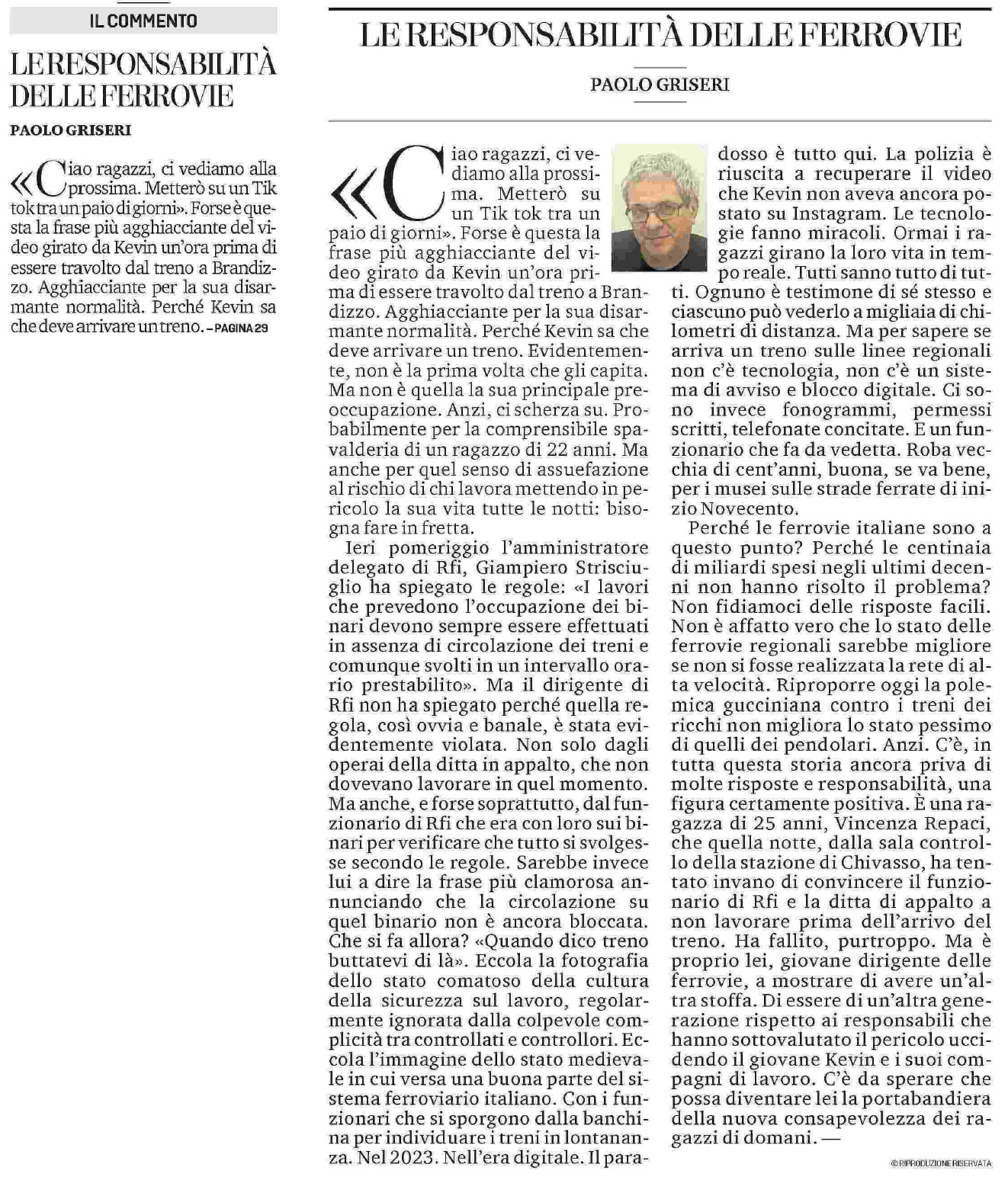 06 settembre 2023 la stampa ferrovie