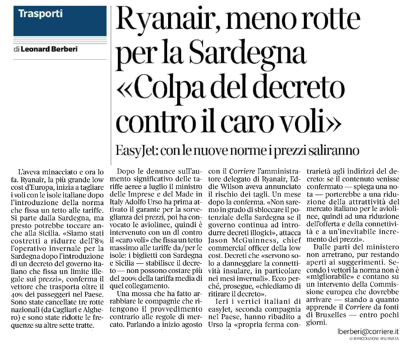 08 settembre 2023 corriere della sera