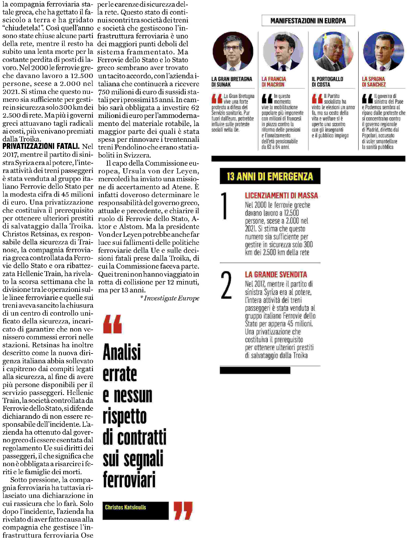 10 marzo 2023 il fatto quotidiano ferrovie greche Pagina 2