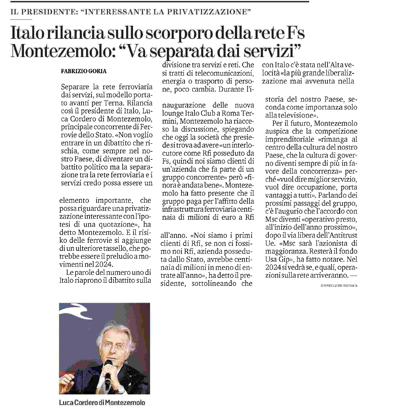 12 dicembre 2023 la stampa