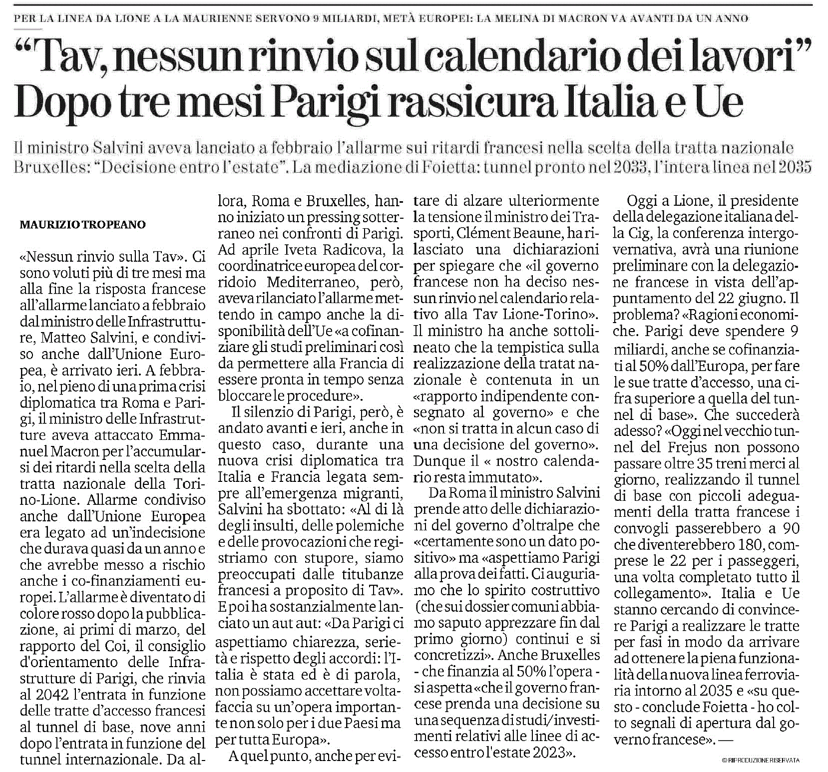 12 maggio 2023 la stampa tav