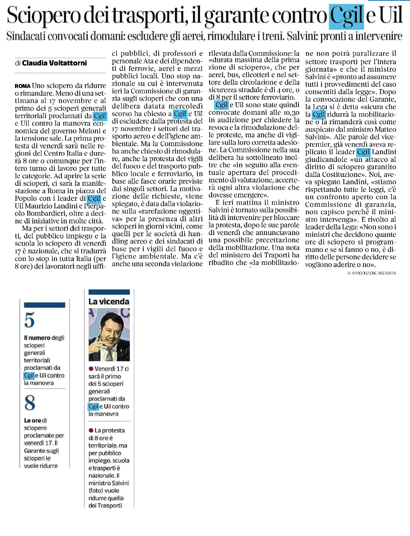 12 novembre 2023 corriere della sera