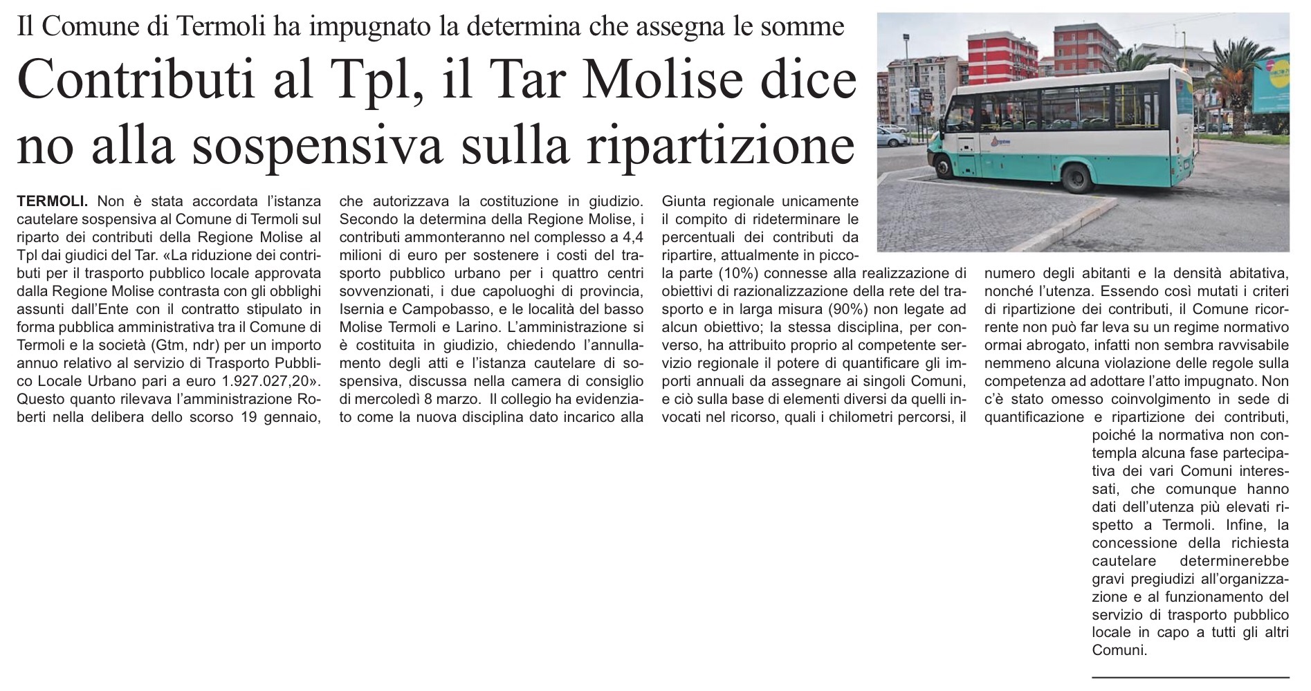 13 marzo 2023 primo piano molise termoli