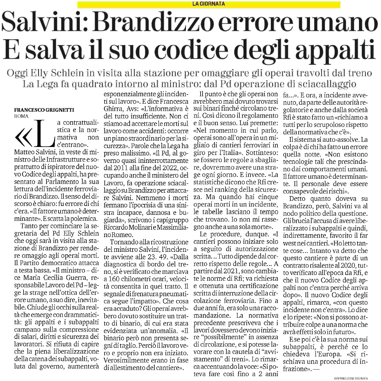 15 settembre 2023 la stampa