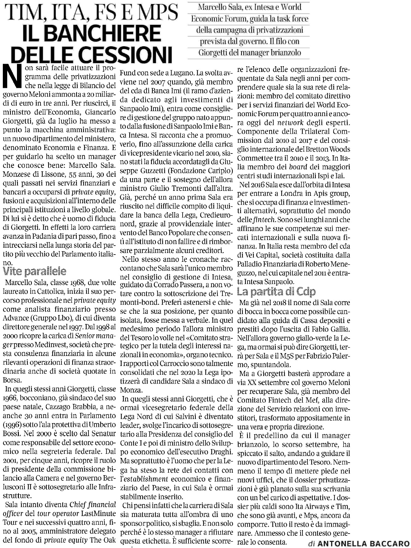 16 ottobre 2023 corriere della sera