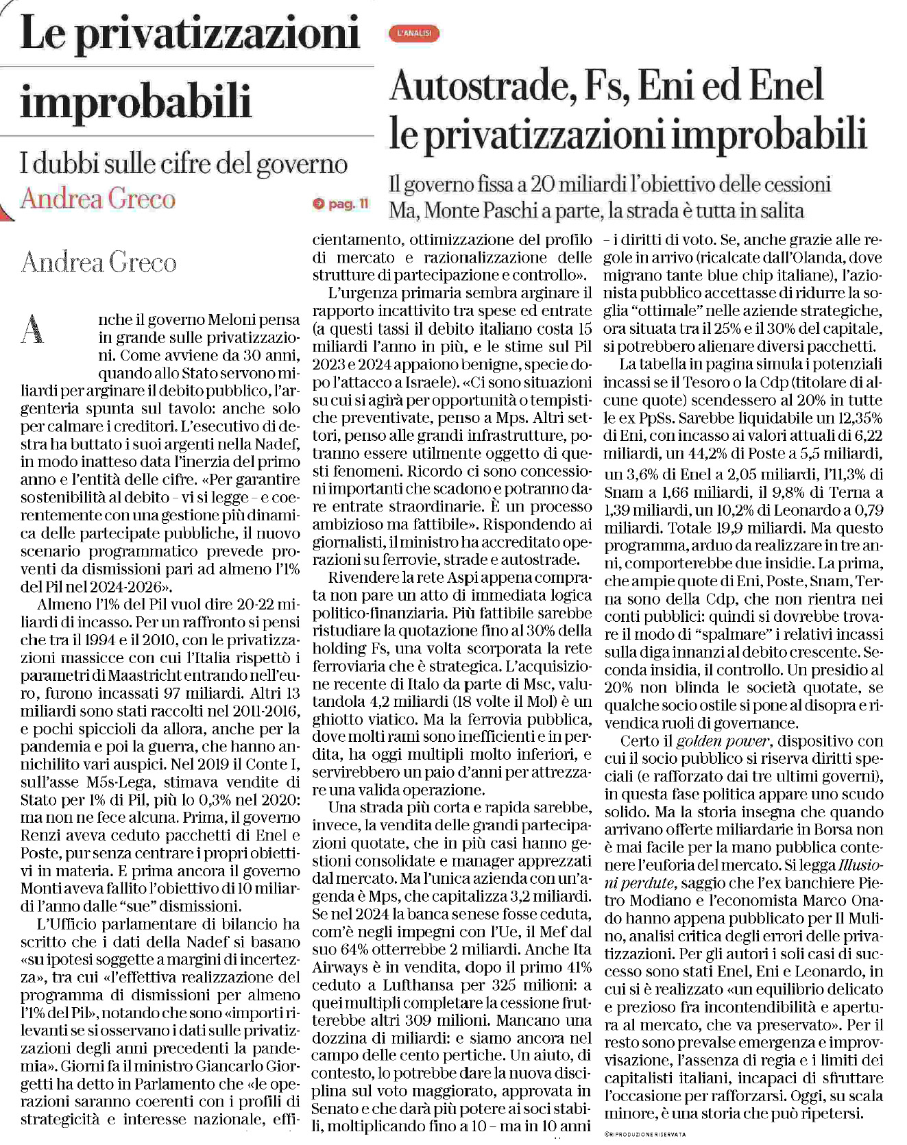 16 ottobre 2023 repubblica Pagina 1