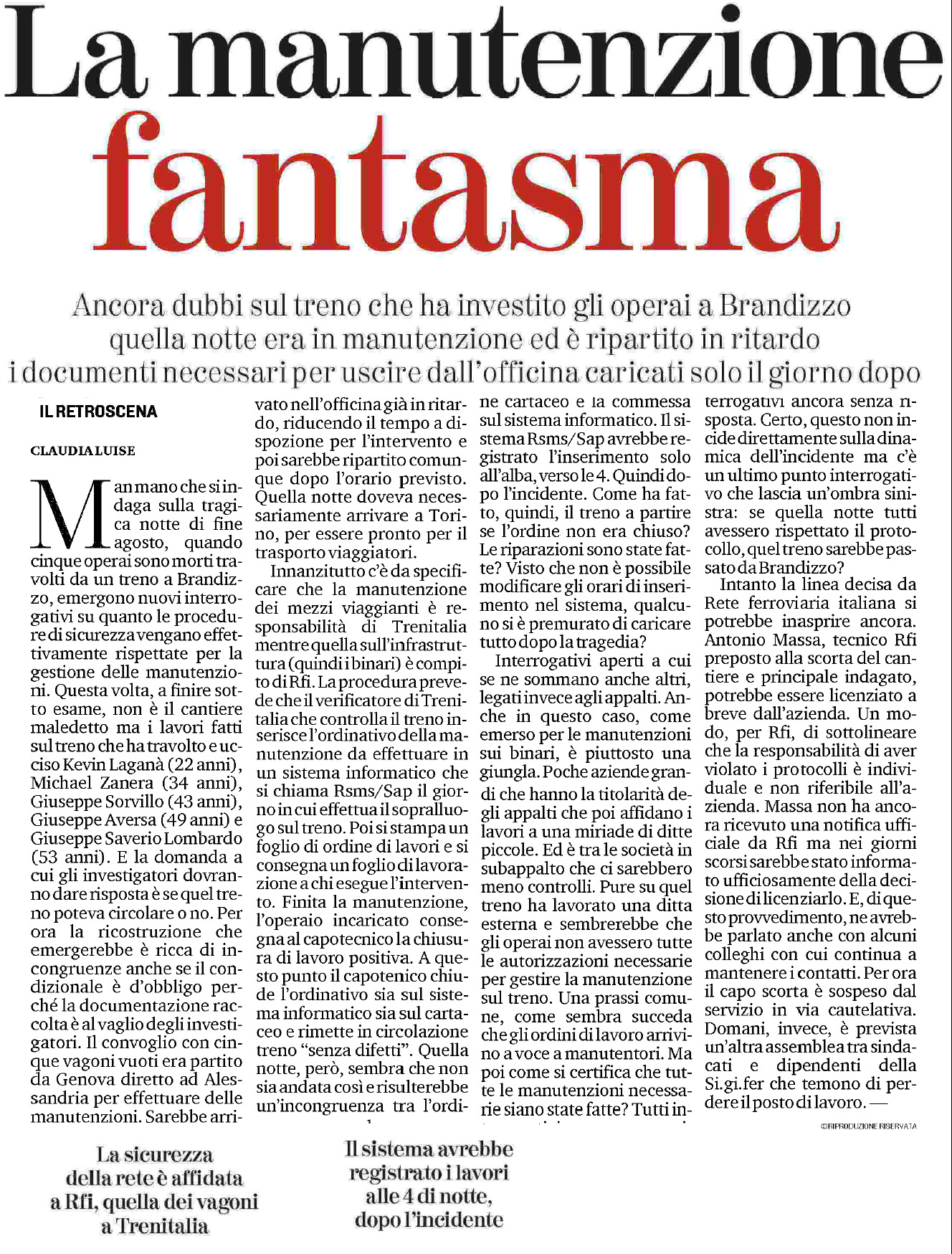 17 settembre 2023 la stampa