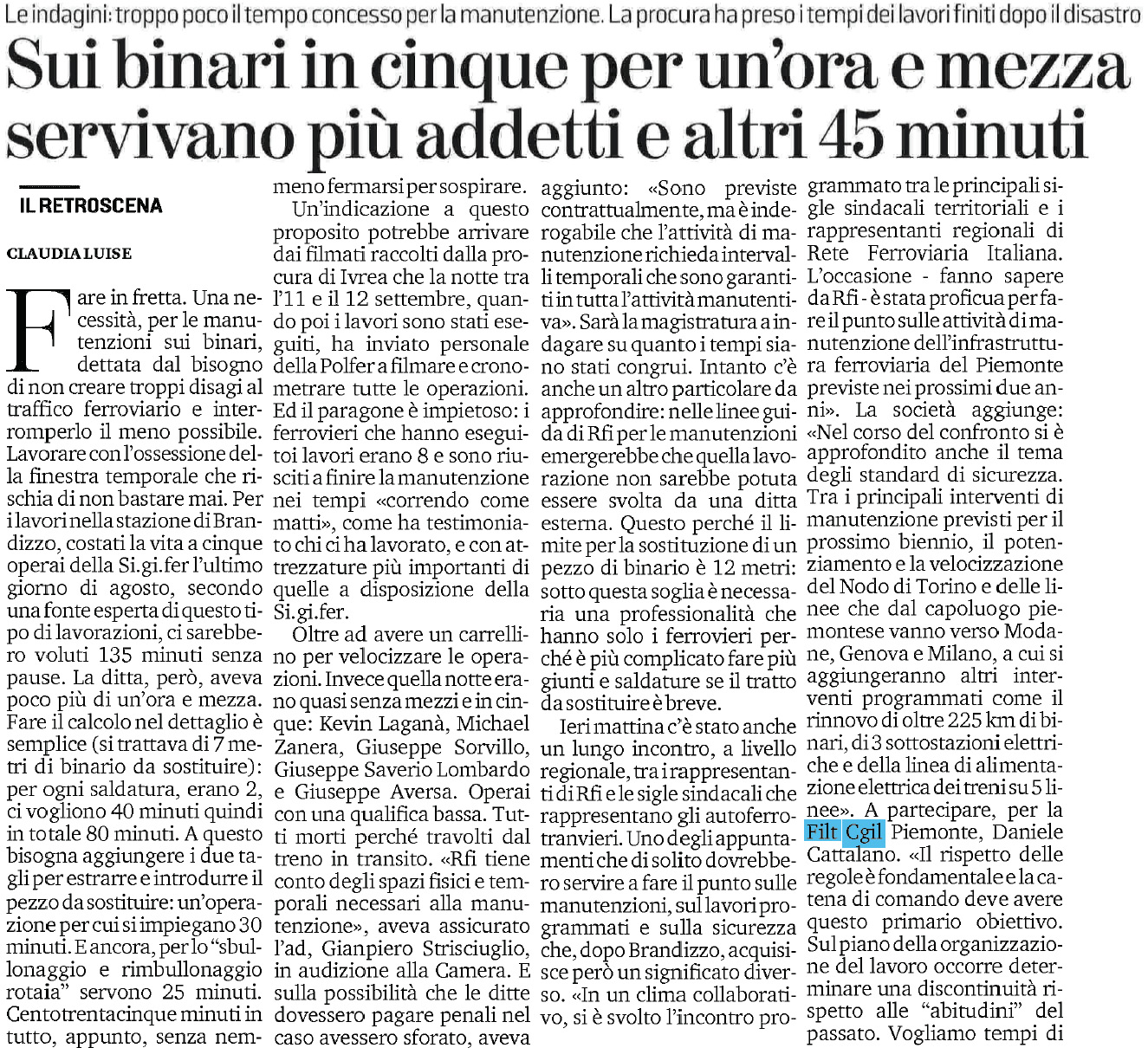 22 settembre 2023 LA STAMPA Pagina 1